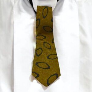 Vintage Designer Giorgio Armani Cravatte Tie 100% Pure Silk Golden Brown